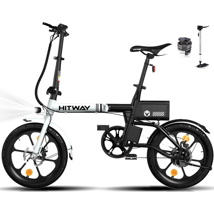 Електровелосипед складаний HITWAY 250W, 16 дюймів, Li-Ion акумулятор, пробіг 25-60 км, швидкість до 25 км/год