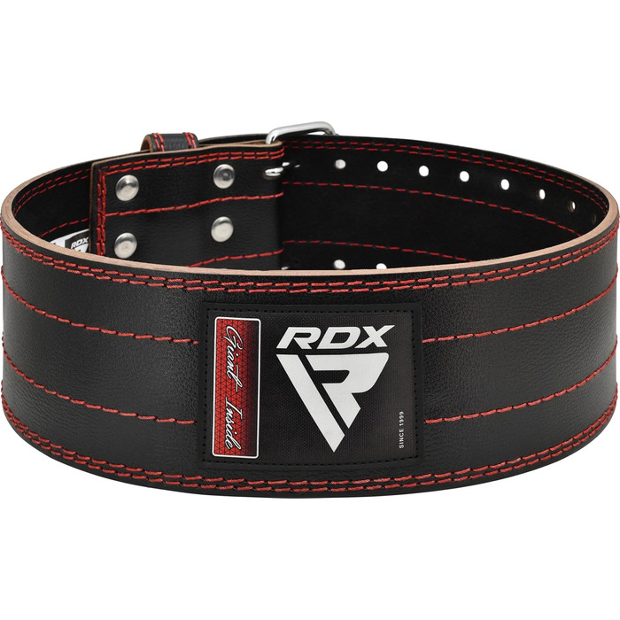 Шкіряний пояс для важкої атлетики RDX 4” з пряжкою, сертифікований IPL та USPA, 12 регулювань, 6 мм, для пауерліфтингу, бодібілдингу, чоловіків і жінок