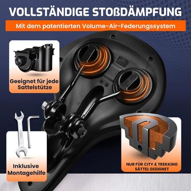 ANFIL® Велосипедне сідло - Максимальний комфорт - Ергономічне сідло з Memory Foam 3.0 для жінок та чоловіків - Зручне та м'яке з оптимізованим розподілом тиску для тривалих поїздок (трекінг)