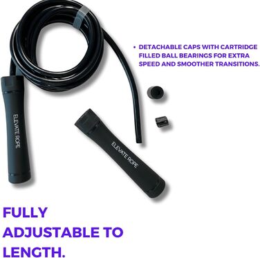 Скакалка Elevate Gravity Heavy Rope 3 м, 10 мм, обтяжена PVC для кардіо, схуднення та зміцнення м'язів, для дому та вулиці