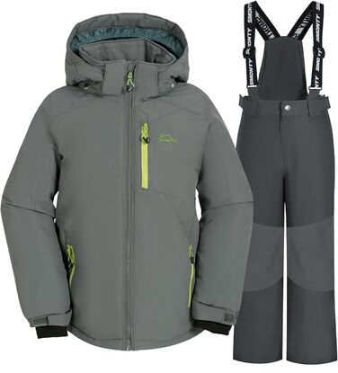 Дитячий зимовий комбінезон SNOWER для хлопчиків, теплий, з капюшоном, для катання на лижах, кольоровий зелений (6-7 років, сірий)