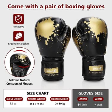 Дріпекс Боксерський мішок-боксер 165 см, самостійна підставка, чорний, з рукавичками