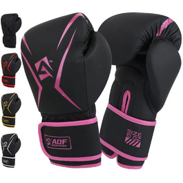 Боксерські рукавиці AQF для боксу, кікбоксингу, ММА – 12 oz рожеві