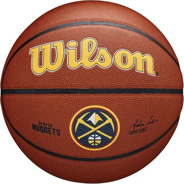 Баскетбольний м'яч Wilson NBA Denver Nuggets, розмір 7 (29.5''), для зали та вулиці