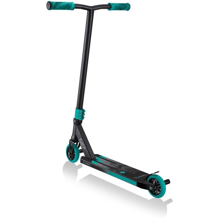Трюковий самокат Globber GS 540, 100 мм, ABEC 7, підсилене кермо, 360° обертання, чорний-бірюзовий, універсальний розмір