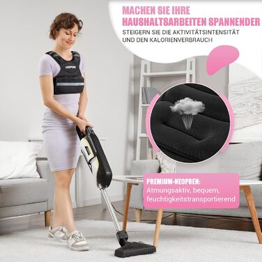 Вага для тренувань з регульованою вагою для жінок, 2.72–5.44 кг, вага з 6 знімними вагами по 0.45 кг, регульований розмір, з кишенями, чорно-сіра