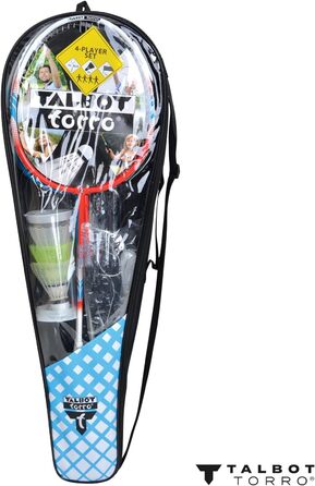 Набір для бадмінтону Talbot Torro Premium 4-Fighter: 4 легкі алюмінієві ракетки, 3 волани, сітка, сумка