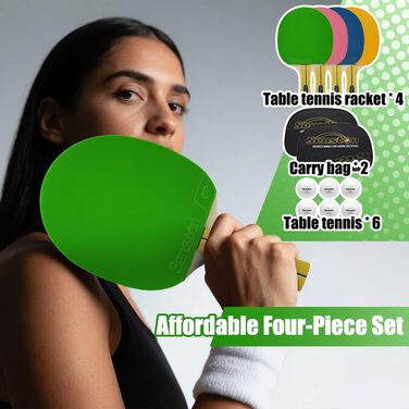 Набір столів тенісних ракеток Senston (4 шт.) – Яскраві варіанти для розваг та сімейного відпочинку | Ідеальний набір для підлітків та дорослих!