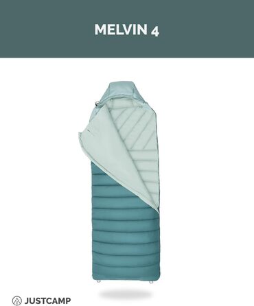 Спальний мішок Justcamp Melvin - 3 сезони (4-25°C) - 80 см, для дорослих та дітей, Mint