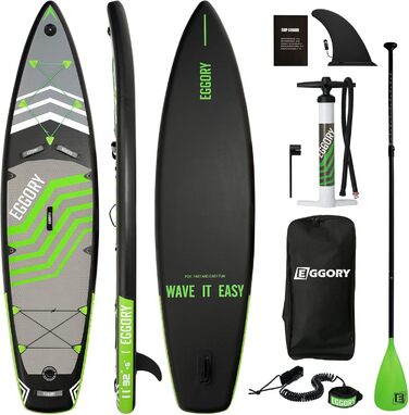 Надувна SUP-дошка 335 см для дорослих, зелена, комплект: весло, рюкзак, спіральний лиш, преміум якість, до 200 кг, для спорту та серфінгу