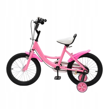 Дитячий велосипед 16 дюймів із бічними колесами для дітей 5-8 років, рожевий