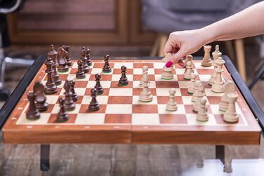 Преміум шаховий набір з махагоні Square Pro Schach №6, дошка та фігури Staunton 6, дерев'яні
