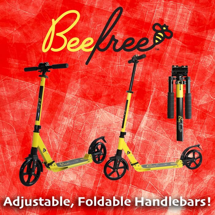 Самокат трюковий Bee Free Kick для дітей, підлітків та дорослих, з регульованим кермом, складаний, з ножним гальмом та амортизацією