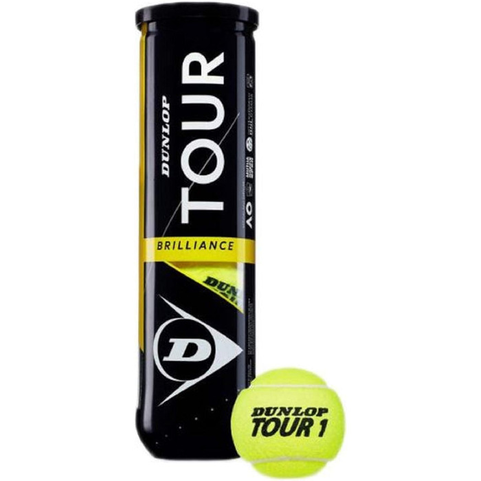 Тенісні м'ячі Dunlop Tour Brilliance, коробка 18 шт. (4 банки по 4 м'ячі)