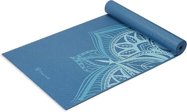 Килимок для йоги Gaiam Premium 6мм з принтом - товстий, нековзний, для йоги, пілатесу та фітнесу (68' x 24' x 6мм) (Indigo Point)
