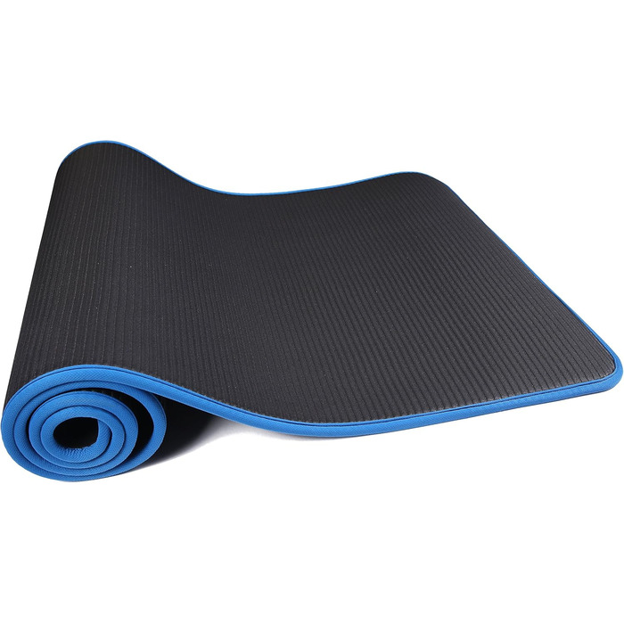 Fitvids Килимок для йоги та пілатесу, 10 мм, чорний, з ручкою, антиковзкий