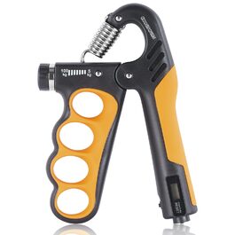 Тренування хватки Griffkrafttrainer: регульований опір 35-70 кг, тренажер передпліччя, цифровий лічильник, посилення хватки. Оранжевий/Західний колір у зигзагоподібному візерунку (Sunset Chevron)