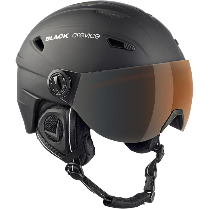 Шолом гірськолижний BLACK CREVICE Silvretta I з візором, чорний/білий, полікарбонат, регульований, для чоловіків та жінок