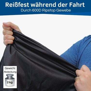 Водонепроникна захисна накидка для велосипедів та електровелосипедів HiLo для велотримачів - 6м мотузка, Ripstop 600D