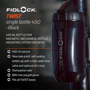 Пляшка для води Fidlock з конектором Twist, 450 мл, чорна