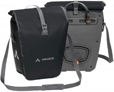 Велосипедні сумки на багажник VAUDE Aqua Back 2x24 л, водонепроникні задні велосумки, проста фіксація, чорні, універсальний розмір, Німеччина