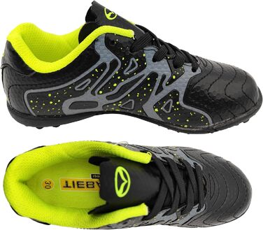 Дитячі футбольні бутси для тренувань на твердих поверхнях. Легкі футбольні кросівки для хлопчиків та дівчаток, розмір 30-40 (40 EU), чорний колір