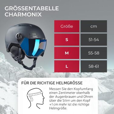 Шолом гірськолижний BLACK CREVICE Chamonix I з візором, чорний матовий, Carbon/білий, унісекс, розмір M (55-58 см)