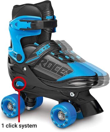 Роликові ковзани Roces Kinder Quaddy для хлопчиків, регульовані розміри 30-33, чорно-синій