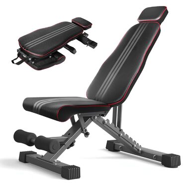 Складана лава для тренувань Hantelbank, 300 кг, регульована, багатофункціональна, для всього тіла