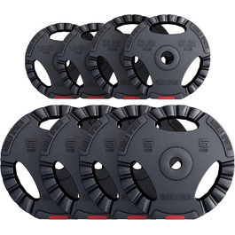 Диски для штанги GORILLA SPORTS, набір 27,5 кг, трихват, пластик, діаметр 30/31 мм