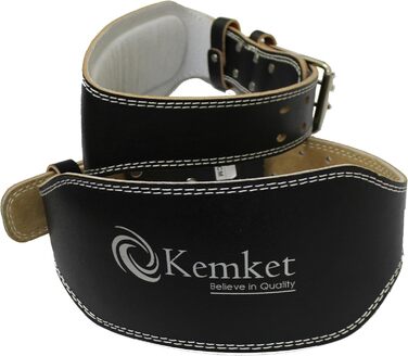 Пояс для підняття важкої атлетики Kemket з підкладкою з шкіри, для жінок та чоловіків, з подвійною пряжкою, великий (130 см), 10.2 см & 15.2 см