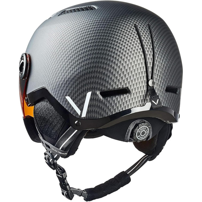 Шолом гірськолижний BLACK CREVICE Chamonix I з візором, чорний матовий, карбон/білий, унісекс, 58-61 см