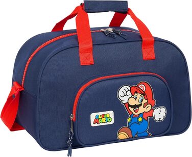 Сумка-рюкзак Super Mario World для дітей, спортивна, універсальна, 40x23x24 см, темно-синя, міцна та зручна