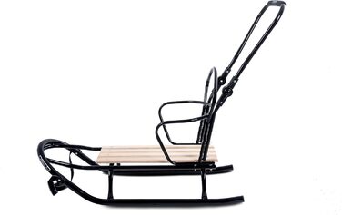 Металевий санний Oslo з спинкою, ременями безпеки, ручкою для штовхання та мішком для ніг. Ідеальний дитячий санки для дітей та дорослих. Витримує до 120 кг (O6 - без мішка для ніг)