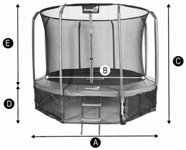 Батут із сіткою Jumpi 374 см FT 12 (365-374 см)