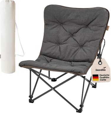Крісло-трансформер Skandika Moonchair XL/Mala: зручне складне крісло для дому, саду, балкону та відпочинку на природі (сірий)