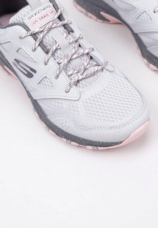 Кросівки Skechers 38 EU сірі зі шкіри та сітчастої тканини, рожева окантовка