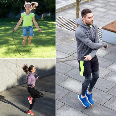 Стрибувальна скакалка Coniflor 2-в-1 для жінок, чоловіків та дітей - без перекручування, з підшипниками та зручними ручками для швидких фітнес-тренувань (Сірий)