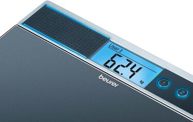 Ваги Beurer GS 39 скляні з голосовою функцією, велика платформа, 4 пам'яті