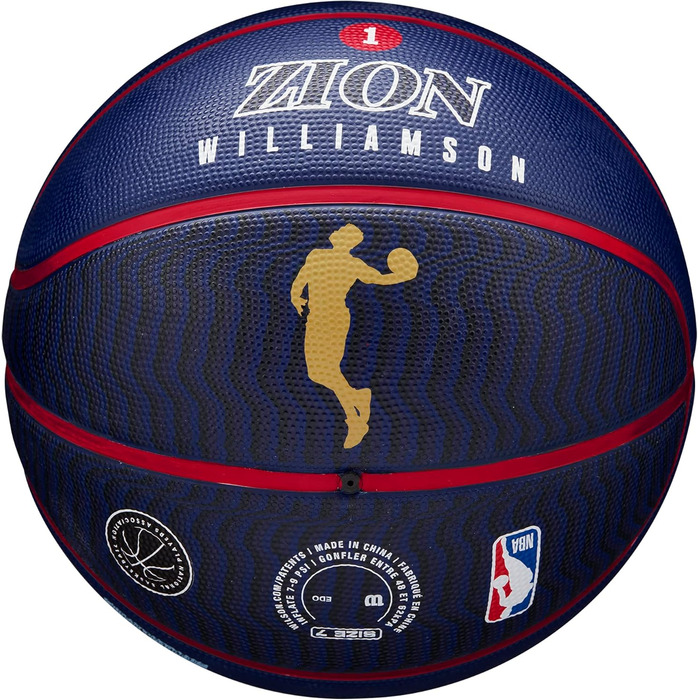 М'яч для баскетболу Wilson NBA Player Icon Outdoor - Size 7 (29.5 дюймів) та Mini Size 7 New Orleans Pelicans