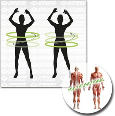 Обруч фітнес Hula-Hoop Schildkröt, 100 см, зелено-сірий, 4-секційний, для тренувань