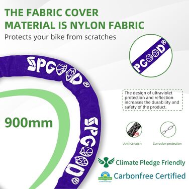 Надійне велозамк з 3 ключами, 90 см, проти крадіжок, водонепроникний чохол. Підходить для велосипеда, електросамоката, електробіка, MTB, мотоцикла, вантажного велосипеда. Чорний (870 мм)