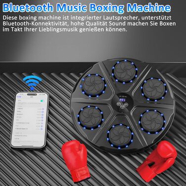 Музична бокс-машина Wenosda: розумна бокс-машина з Bluetooth, 9 функцій, 18 швидкостей, для дітей та дорослих (чорний)