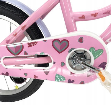 Дитячий велосипед Platinum 16 дюймів, рожевий, з кошиком та дзвоником