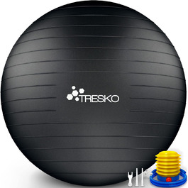 Гімнастичний м'яч TRESKO, 65 см, BPA-free, з насосом, для фітнесу, йоги, пілатесу, вагітних, анти-вибух, до 300 кг