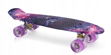 Пенні-борд MalPlay Fiszka, рожевий, 56 см, світлодіодні колеса LED, підшипники ABEC-7