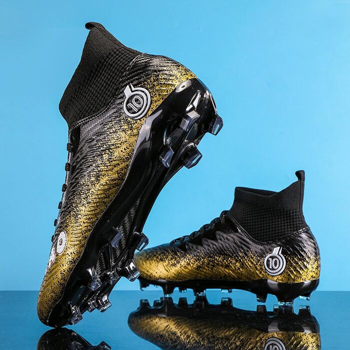 Черевики для футболу чоловічі, хай-топ, на штучному газоні, професійні, для легкої атлетики, спортивні, для підлітків, білі 1 (41 EU, чорний)