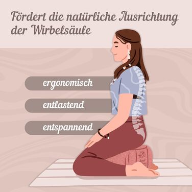 Медитаційне подушення Soul Pillow: зручне сидіння для йоги та медитації, Ø30 см, 15 см заввишки, з пшеничною начинкою, знімний чохол, екологічна тканина OEKO TEX 100, колір: зелено-сірий