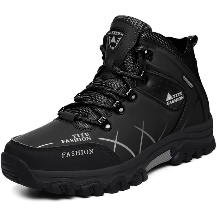 Чоловічі трекінгові черевики Littleplum: зручні, дихаючі, з теплою підкладкою, антиковзаючі, високі, спортивні, чорні, 40 EU