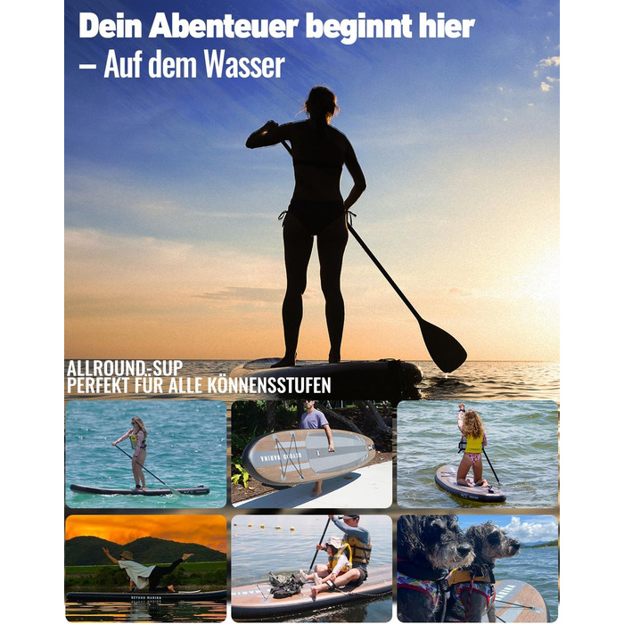 Надувний SUP-борд BEYOND MARINA 2-в-1 з сидінням, аксесуари, 320x81x15 см, білий